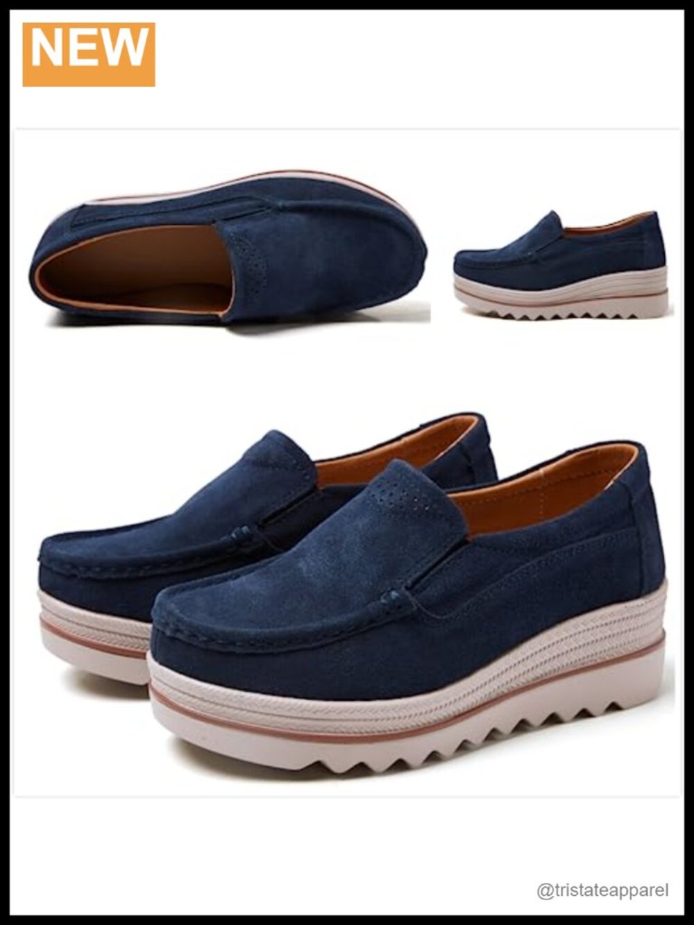 Suede Platform Loafers Slip-On Comfortable Penny Wedge Shoes Dressy Casual Work - Picture 3 of 6
